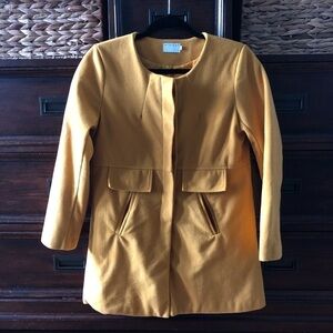 Witchery Mustard yellow Australian Marino Wool coat in size M
